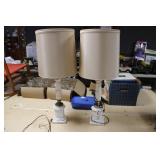 PAIR OF MARBLE TABLE LAMPS