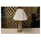 CRESCENT BRASS MFG CUT GLASS TABLE LAMP