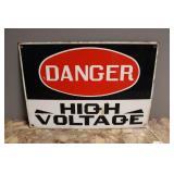 PORCELAIN 'DANGER HIGH VOLTAGE' SIGN 14' X 10'