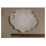 MILK GLASS LEAF DISH