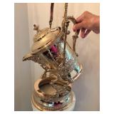 Victoria silver plate hot water kettle with stand