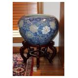 CHINESE FISH BOWL PLANTER W/ STAND