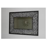 WICKER & METAL MIRROR