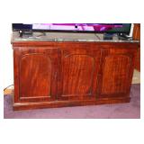 19TH C. WALNUT SIDEBOARD W/ GREEN ITALIAN MARBLE