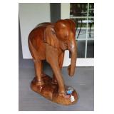 CARVED TEAK ELEPHANT
