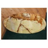OVAL ONYX SLAB W/ DRAMATIC BROWN & WHITE