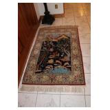 CHINESE SILK PICTORIAL RUG
