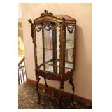 FRENCH  BRASS & GLASS CURIO CABINET