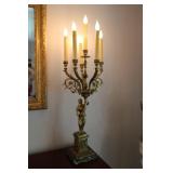 (2) FRENCH GILT BRONZE & MARBLE LAMPS