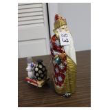 RUSSIAN HAND PAINTED SANTA PULLING SLED