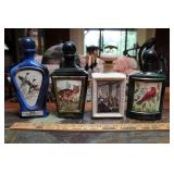 THREE JIM BEAM DECANTERS & AMERICANA DECANTER