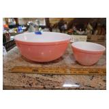 PYREX 404 & 40T PINK MIXING BOWLS