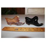 (2)FENTON SHOES PAINTED BY C. SMITH & K. LAUDERMAN