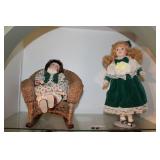 TWO DOLLS & FURNITURE