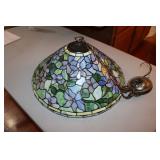 FLORAL STAINED GLASS CHANDELIER 18' DIA.