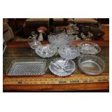 FLAT OF CUT & ETCHED GLASSWARE