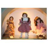 THREE PORCELAIN DOLLS