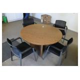 TABLE & CHAIRS 48' DIAMETER TABLE