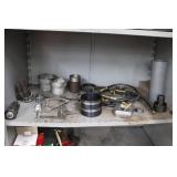 SHELF OF ASSORTED AUTOMOTIVE TOOLS