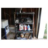 PLASTIC SHELF W/ CONTENTS
