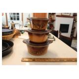 PYREX OLD ORCHARD NESTING BOWLS W/ LIDS