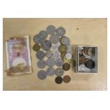 ASSORTED FOREIGN COINAGE & NOTE