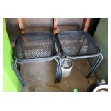 (4) METAL PATIO END TABLES
