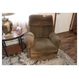 UPHOLSTERED RECLINER - SHOWS WEAR IN SOME SPOTS
