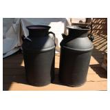(2) METAL MILK CANS 23 1/4" TALL