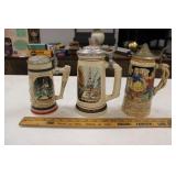 (3) BEER STEINS - ONE IS A MUSIC BOX