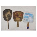 (3) EARLY ADVERTISING HAND FANS