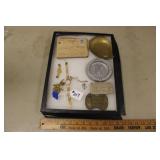 SHADOWBOX W/ ROLEX, WAR RATION BOOKS &COLLECTIBLES