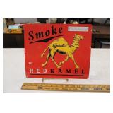 1996 TIN "SMOKE RED KAMEL CIGARETTES" SIGN
