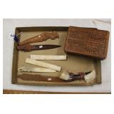 CELLULOID & WOODEN LETTER OPENERS & MORE
