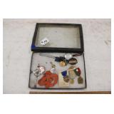 SHADOWBOX W/ MEDALS, BADGES & MORE