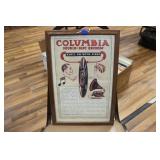 COLUMBIA PHONOGRAPH FRAMED ADVERTISEMENT
