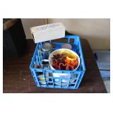 CRATE W/ CANNING ITEMS & COOKIE CUTTERS
