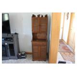 WOODEN BATHROOM STORAGE & TRASH CABINET