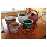WATER CAN & CERAMIC FLOWER POTS INCL. MCCOY