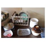 CRATE OF HOME DECOR INCL. ROSEVILLE POTTERY