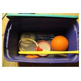 LARGE TOTE OF SPORTING ITEMS