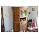 CURVED FRONT OAK CHINA CABNET