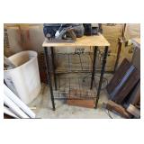 METAL SHELF W/ WOOD TOP