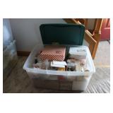 TOTE W/ ASSORTMENT OF CHRISTMAS ORNAMENTS