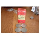 VINTAGE COIN BANK W/ (4) EISENHOWER DOLLARS