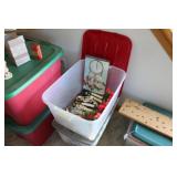 TOTE W/ CHRISTMAS BULBS, LIGHTS & MORE
