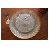 (6) INDIANA GLASS DAISY DIVIDED DINNER PLATES
