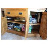 CONTENTS OF BOTTOM OF CHINA CABINET INCL. DRAWER