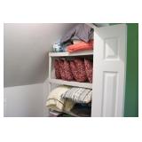 (3) ROWS OF PILLOWS & BLANKETS