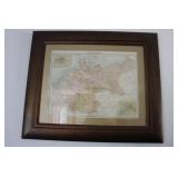 FRAMED GERMAN EMPIRE MAP - 25' X 21 1/2'